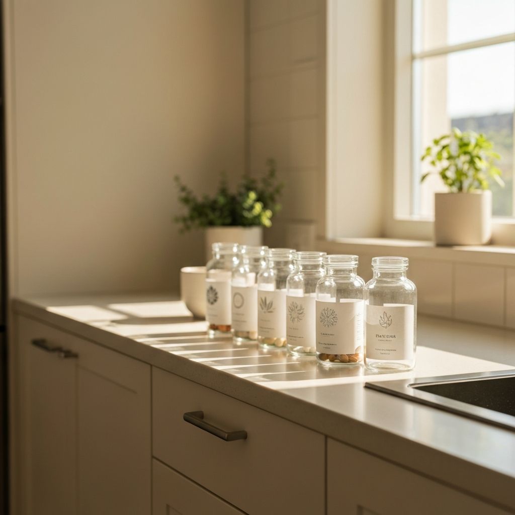 Daily routine supplement shop concept